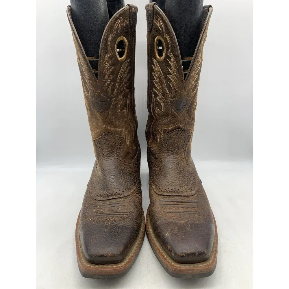 Ariat Heritage Roughstock Western Boots Mens US 10 D  Brown Leather Cowboy ATS